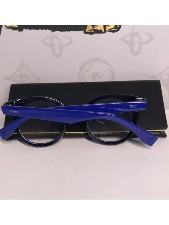New Authentic Fendi FF0198/F PJP Blue Round Eyeglasses main image 11